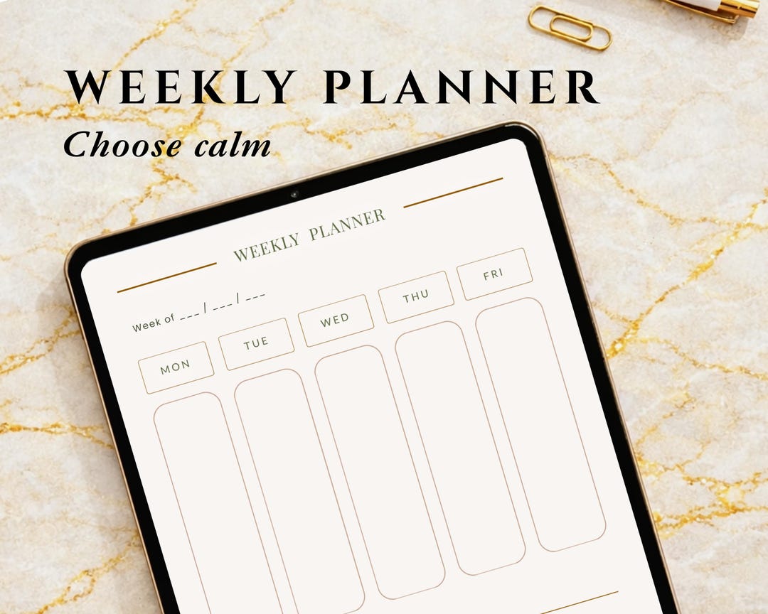Printable Weekly Planner, Undated Planner PDF, A4 A5 US Letter and iPad ...