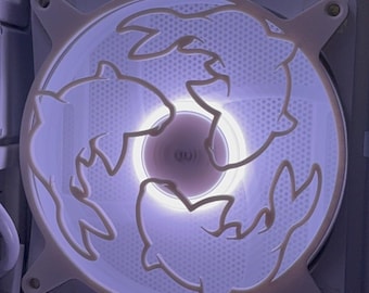 Rejilla para ventilador de PC con diseño de peces koi / 120 mm, arte japonés impreso en 3D