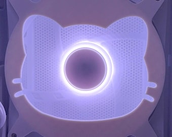 Rejilla de ventilador de PC Kawaii Cat / Modificación de carcasa impresa en 3D de 120 mm