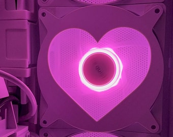 Rejilla para ventilador de PC de 120 mm con forma de corazón, cubierta impresa en 3D