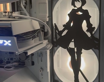 Rejilla de ventilador para PC Android Automata de 120 mm, diseño de anime de ciencia ficción (impresa en 3D)