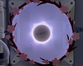 Rejilla para ventilador de PC con diseño de rama de Sakura / Cubierta de ventilador personalizada de 120 mm / Flor de cerezo