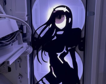 Rejilla de ventilador de PC estilo piloto de anime / Diseño de chica mecha impresa en 3D de 120 mm