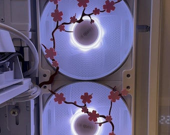 Rejilla para ventilador de PC Sakura Tree / Cubierta para ventilador Cherry Blossom de 120 mm