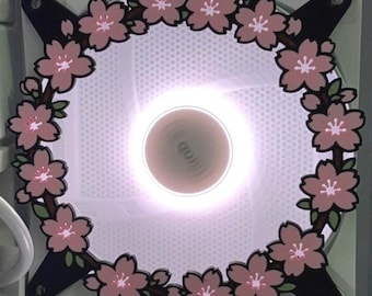 Cubierta para ventilador de PC Sakura Wreath / Rejilla para ventilador de 120 mm, diseño de flor de cerezo