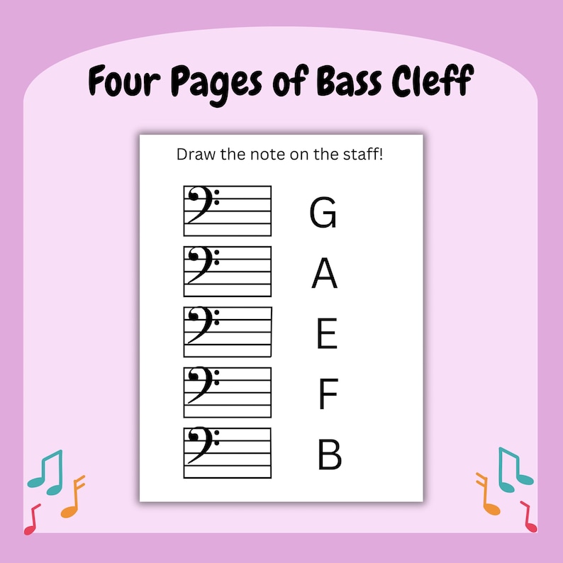 Piano Note Writing Worksheets | Draw the Note on the Staff | Beginner ...