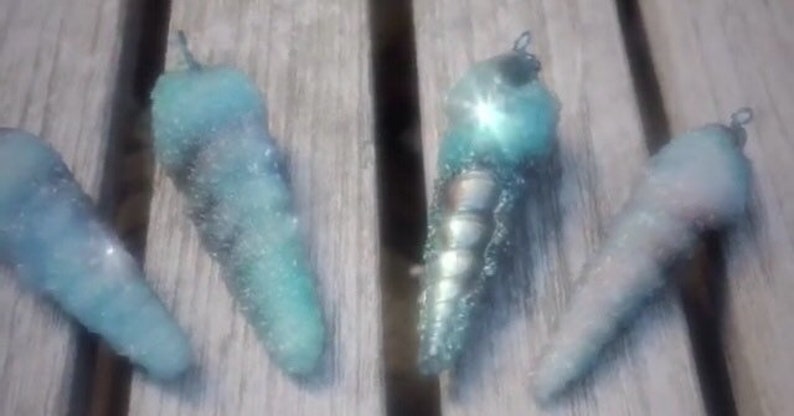 Crystalized Unicorn shell jade and amethyst beads Piece One Ocean colors Song of the Siren series