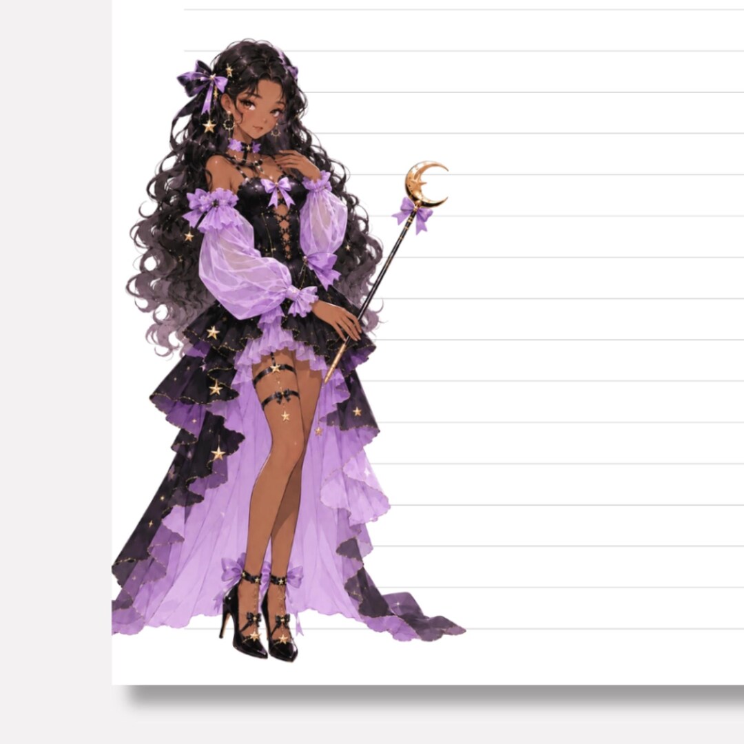 Papeterie imprimable Sorcière de Minuit, Pastel Goth, Anime, Pages ...