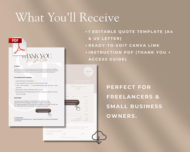 Editable Quote Template Estimate Form Price Quote and Job Estimate ...
