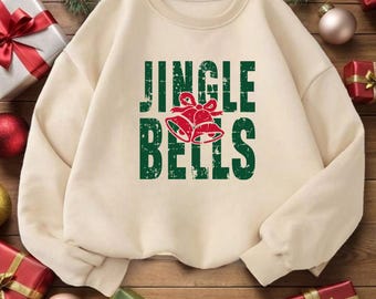 jingle bells christmas typography png svg digital download