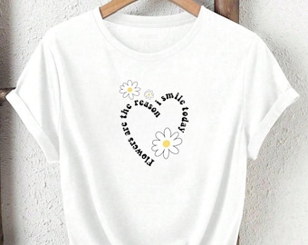 daisy heart floral printable png svg