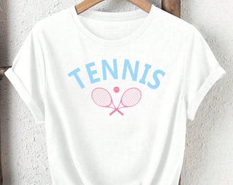 Minimal Tennis Pastel Graphic Design | Racket Illustration SVG PNG | Clean Sport Logo Print