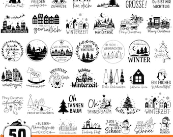 Christmas Plotter Svg, Plotterdatei Weihnachten Svg, Christmas Houses, Weihnachten Svg, Christmas Svg, German Svg, For Cricut