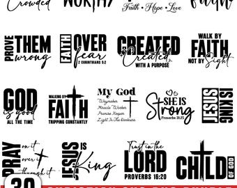 Bundle Christian Svg Png, Christian Faith Quote Svg, Bible Verse Svg, Jesus Svg, Religious Svg, Child of God Svg, Love for God Svg Cut File