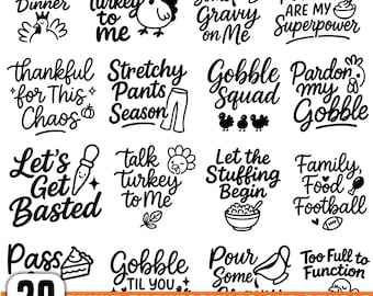 Funny Thanksgiving SVG, Turkey Day Quotes, Digital Download