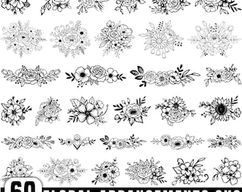 Floral arrangements Svg, Flower Svg Bundle, Floral Border Svg, Flower Bouquet Svg, Floral Bundle Clipart, Floral Bouquet Png