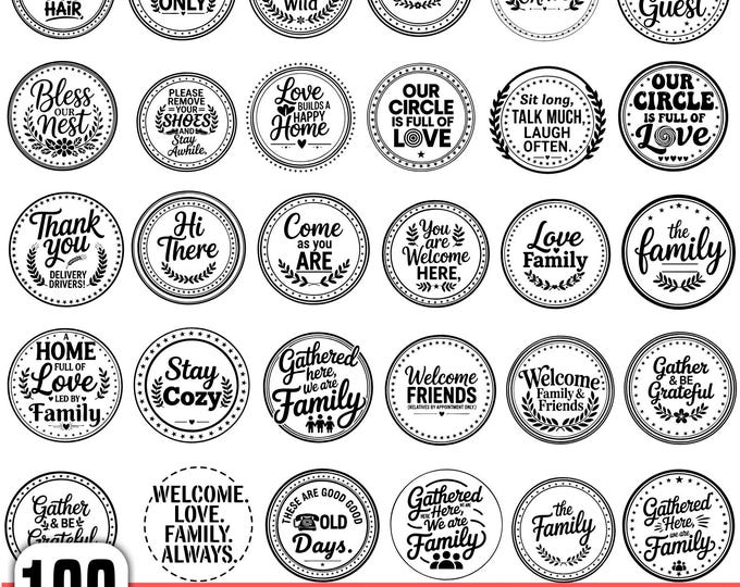 Family Name Monogram, SVG Bundle, Round Welcome Sign, Home Decor ...