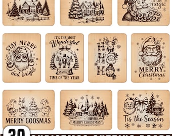 Christmas Cutting Board Engraving File, Santa Claus Svg Bundle, Farmhouse Kitchen Board Svg, Xmas Charcuterie, Christmas Svg, Glowforge File