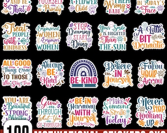 Motivational Stickers Svg Bundle, Positive Quote Svg, Affirmation Svg, Cute Inspirational Svg, Saying Svg, Png Files, Funny Quotes Cut Files