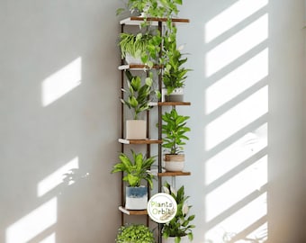 Multi Tier Plant Stand - 4/5/7 Tier Metal & Wood Vertical Shelf for Plants and Decor