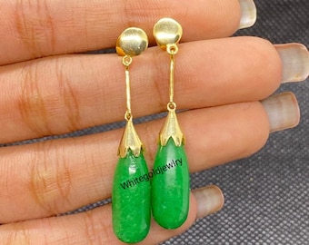 ヴィンテージ翡翠のイヤリング - Etsy 日本