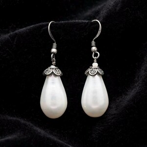 Pearl Earring fancy  Cabochon - 925  Sterling Silver June  Birthstone