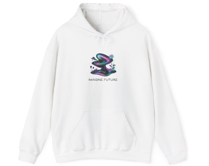 Imagine Future Hoodie | AI Art dreamscape, surreal gradient graphic