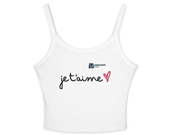 je t'aime heart Tank Top | French love script, romantic graphic