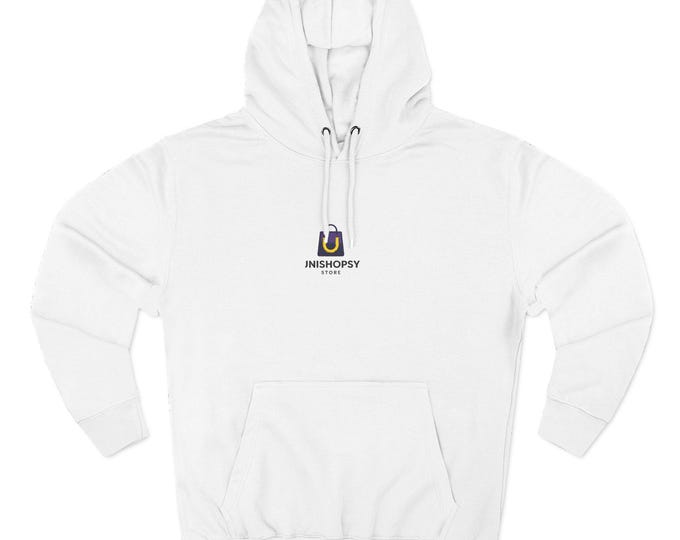 Minimal Logo Hoodie | Small Center Chest Emblem, White Fleece