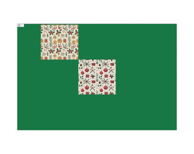 Christmas Ornaments Pattern Gift Wrap Paper | Holiday Wrapping Sheets