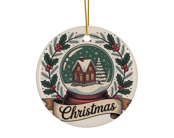 Joyful Glossy Ceramic Ornament | Holiday Tree Decoration, 4 Shapes