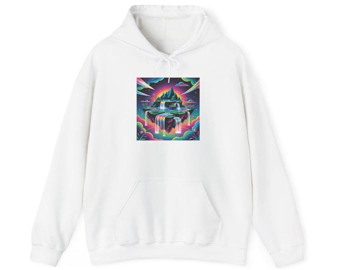 Surreal AI Dreamscape Hoodie | futuristic gradient cyberpunk graphic