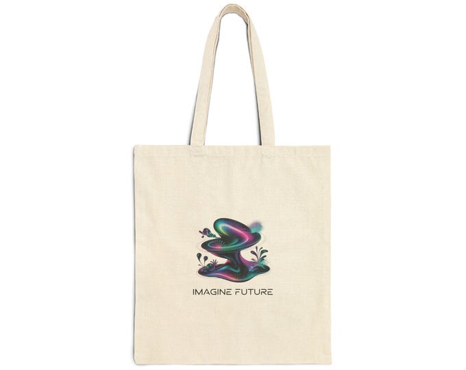 Imagine Future AI Art Tote | Surreal Dreamscape Gradient Canvas Tote