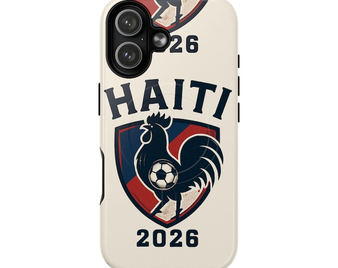 Haiti Rooster Soccer Crest Phone Case | Tough Magnetic Case 2026
