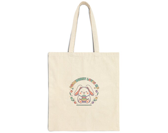Easter Bunny Tote Bag | Pastel Spring Cottagecore Canvas Bag