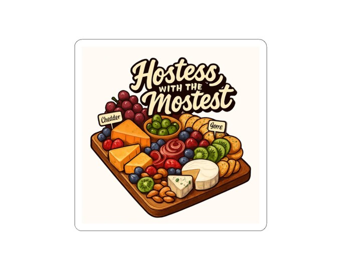 Hostess With The Mostest Cheeseboard Kiss-Cut Stickers | Charcuterie Art