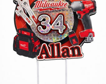 Personalisierte Mechaniker Geburtstag Cake Topper | Werkzeug-Themaparty