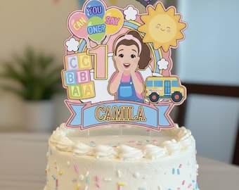 Ms Rachel inspiriert Cake Topper | Erster Geburtstag Cake Topper | Personalisierte Name Cake Topper | Kannst du eins sagen? | Kleinkind-Geburtstag-Dekor