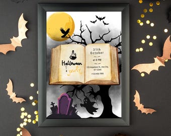 Editable Halloween Party Invitation Template
