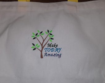 Embroidered Canvas Tote Bag - Make Today Amazing