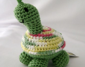 Green Petite Turtle Crocheted Amigurumi Stuffed Toy made to order