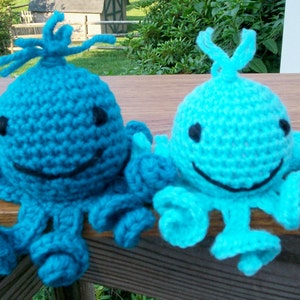 Amigurumi Octopi in Pastels Crocheted Stuffed Toy Ready to Ship image 4