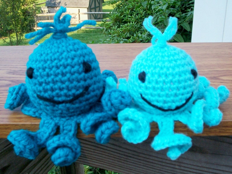 Amigurumi Octopi in Pastels Crocheted Stuffed Toy Ready to Ship image 4