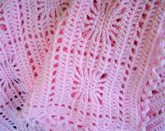 Spider Web Baby Blanket Afghan Crocheted made to order