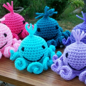 Amigurumi Octopi in Pastels Crocheted Stuffed Toy Ready to Ship image 1