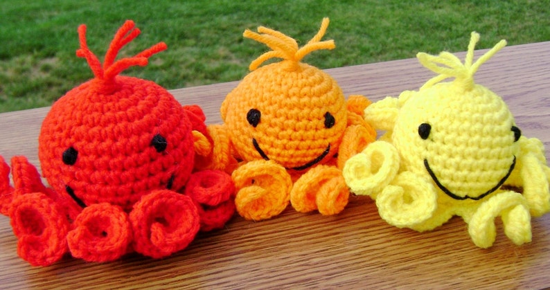 Rainbow Amigurumi Octopi Stuffed Crocheted Toy Ready to Ship image 5