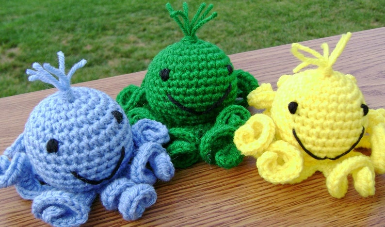 Rainbow Amigurumi Octopi Stuffed Crocheted Toy Ready to Ship image 3