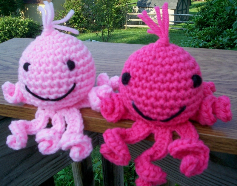 Amigurumi Octopi in Pastels Crocheted Stuffed Toy Ready to Ship image 5