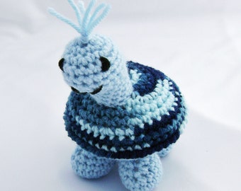 Bobby the Blue Turtle Amigurumi Stuffed Toy made to order