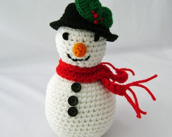 Crocheted Stuffed Snowman Amigurumi made to order